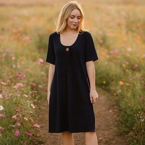 NWOT The Territory Ahead Black Summer Comfort Midi Dress Capsule Women’s XL